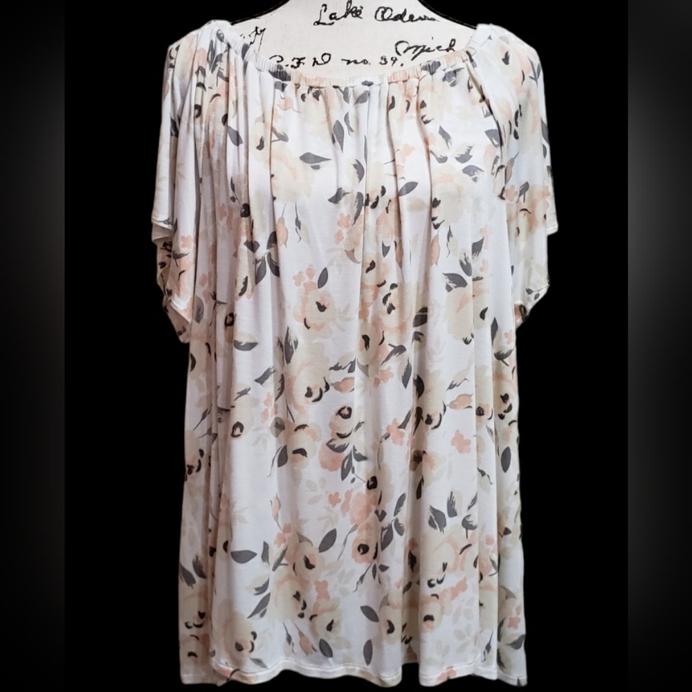 Lane Bryant Flutter Sleeve Floral Print Top